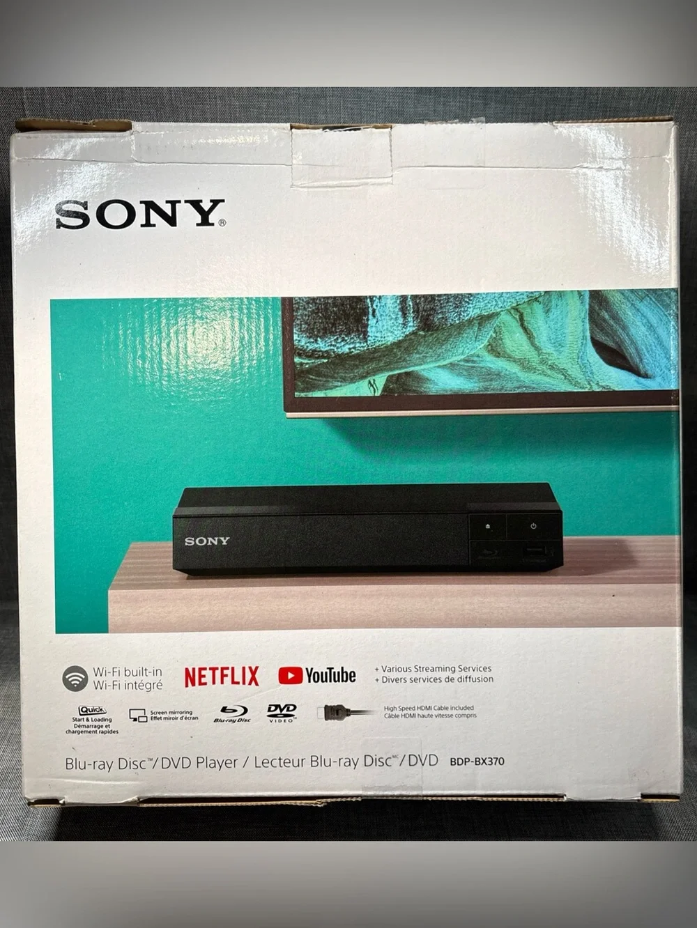 BDP-BX370  Blu-Ray Disc/DVD Player Wi-Fi Built-in HDMI Cable NEW/SEALED